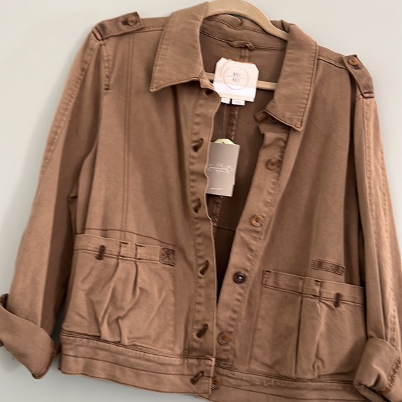 Anthropologie Hei Hei Brown Cotton Jacket Large NWT - Picture 3 of 6